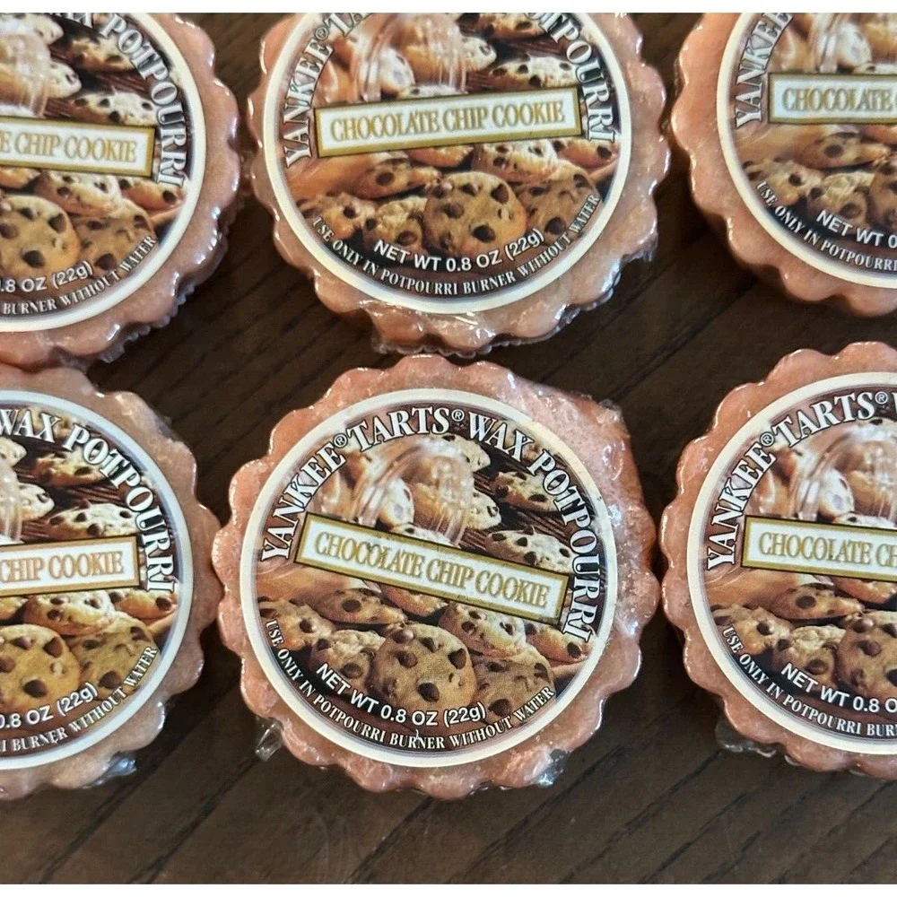 Lot of 6 Yankee Candle Tarts Wax Potpourri Chocolate Chip Cookie Melts 0.8oz New